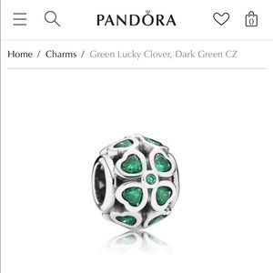 Green lucky clover pandora charm